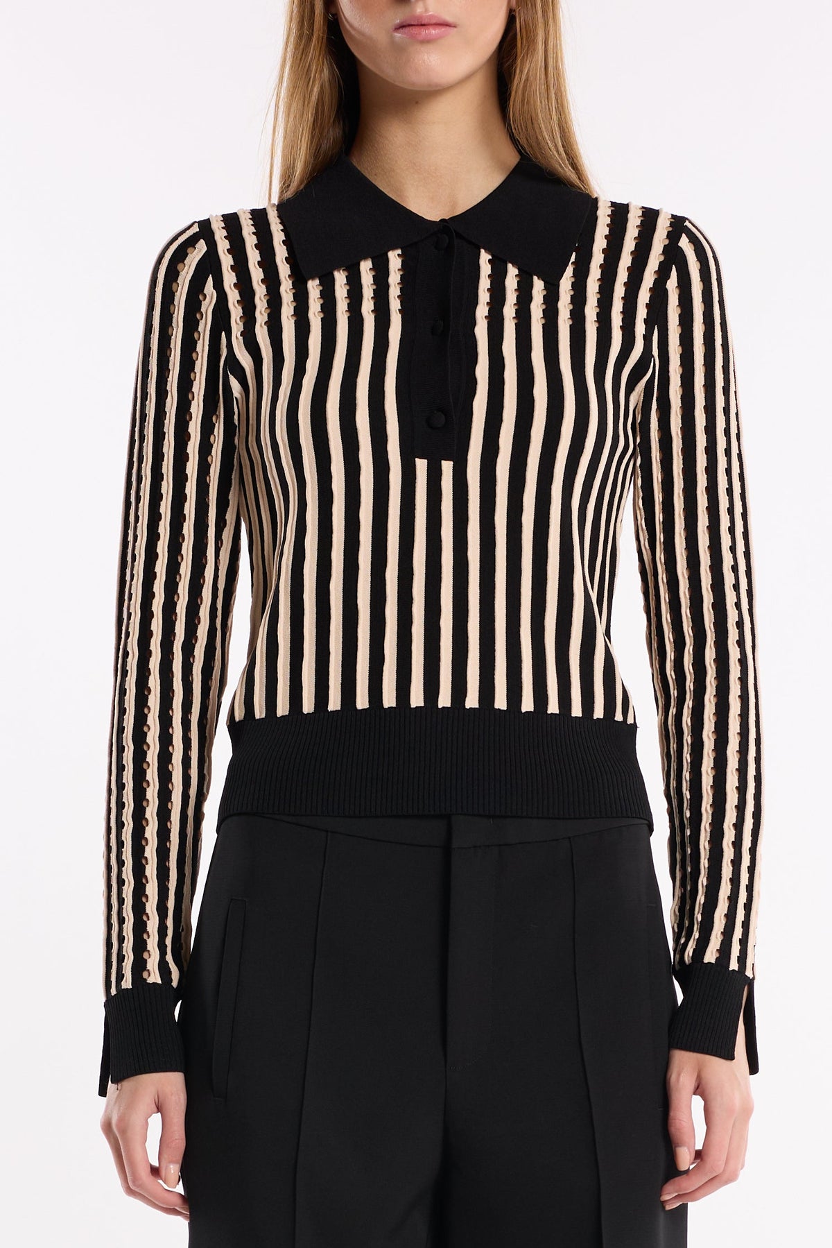Roselyn Sweater - Pinstripe Black