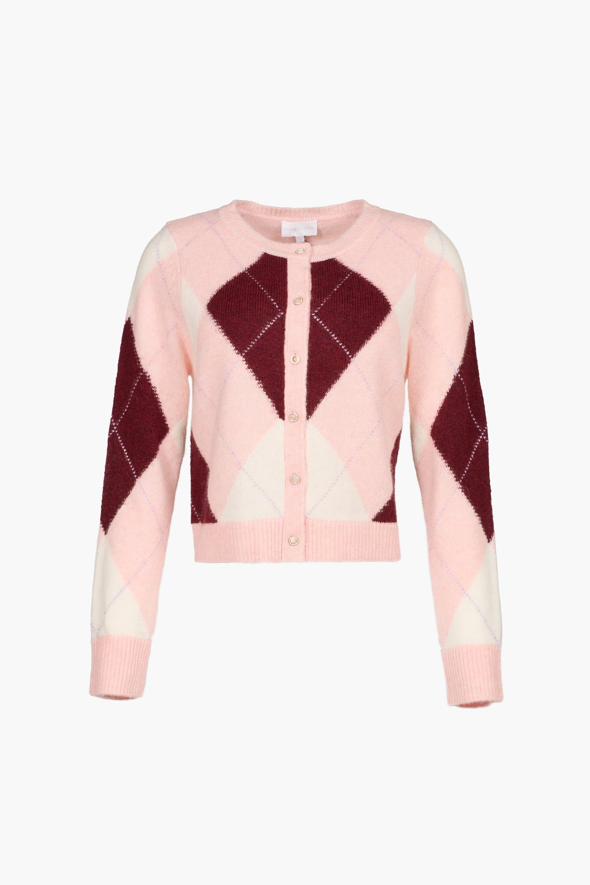 Goldie Cardigan - Argyle Pink