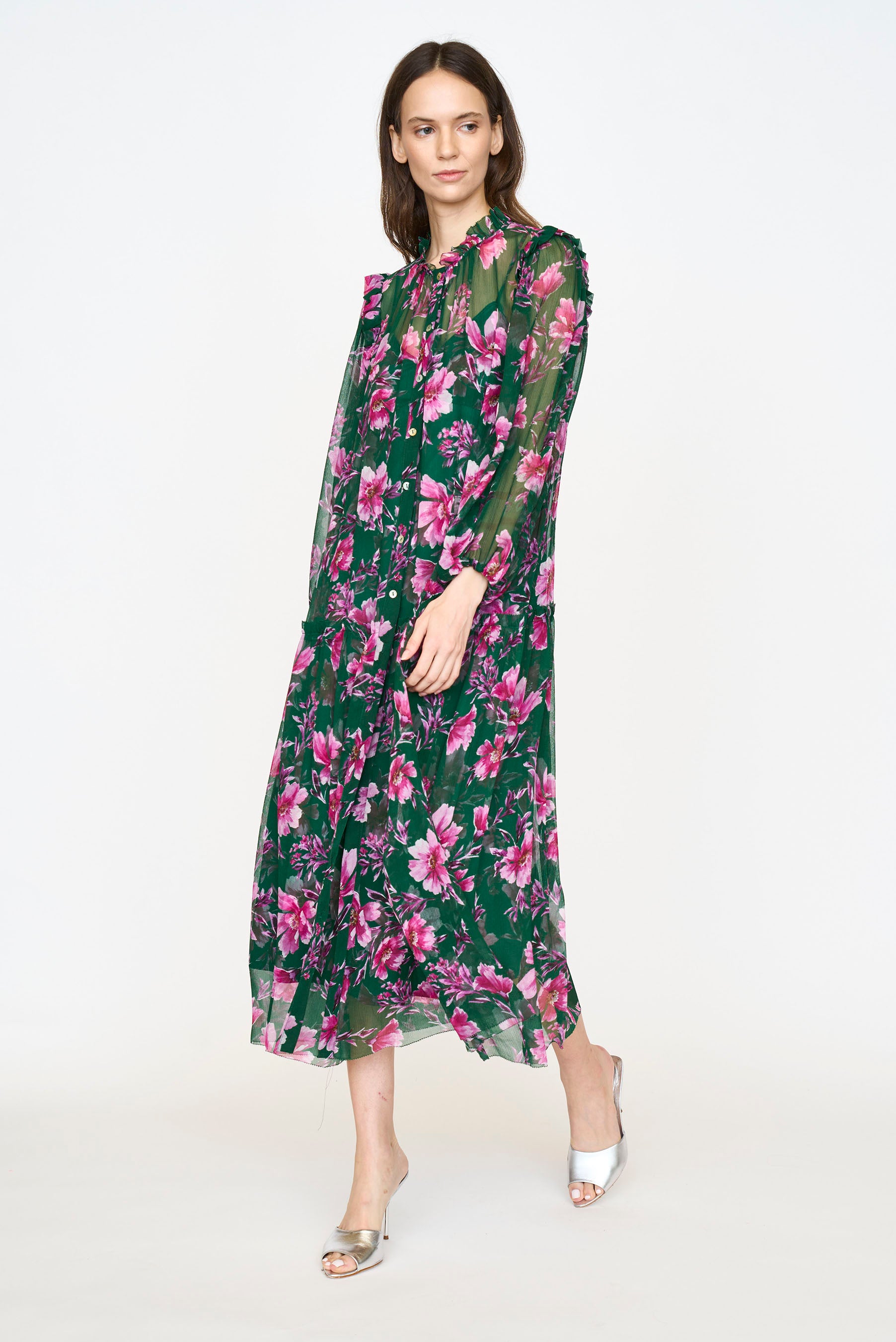 Abigail Dress - Pink Poinsettia