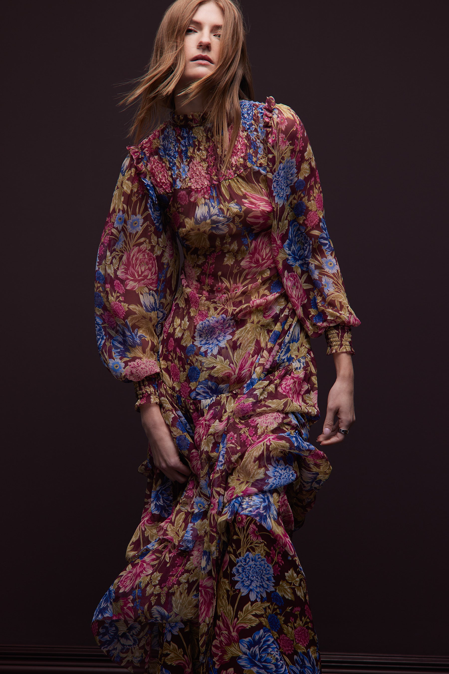Ana Dress - Carmine Floral