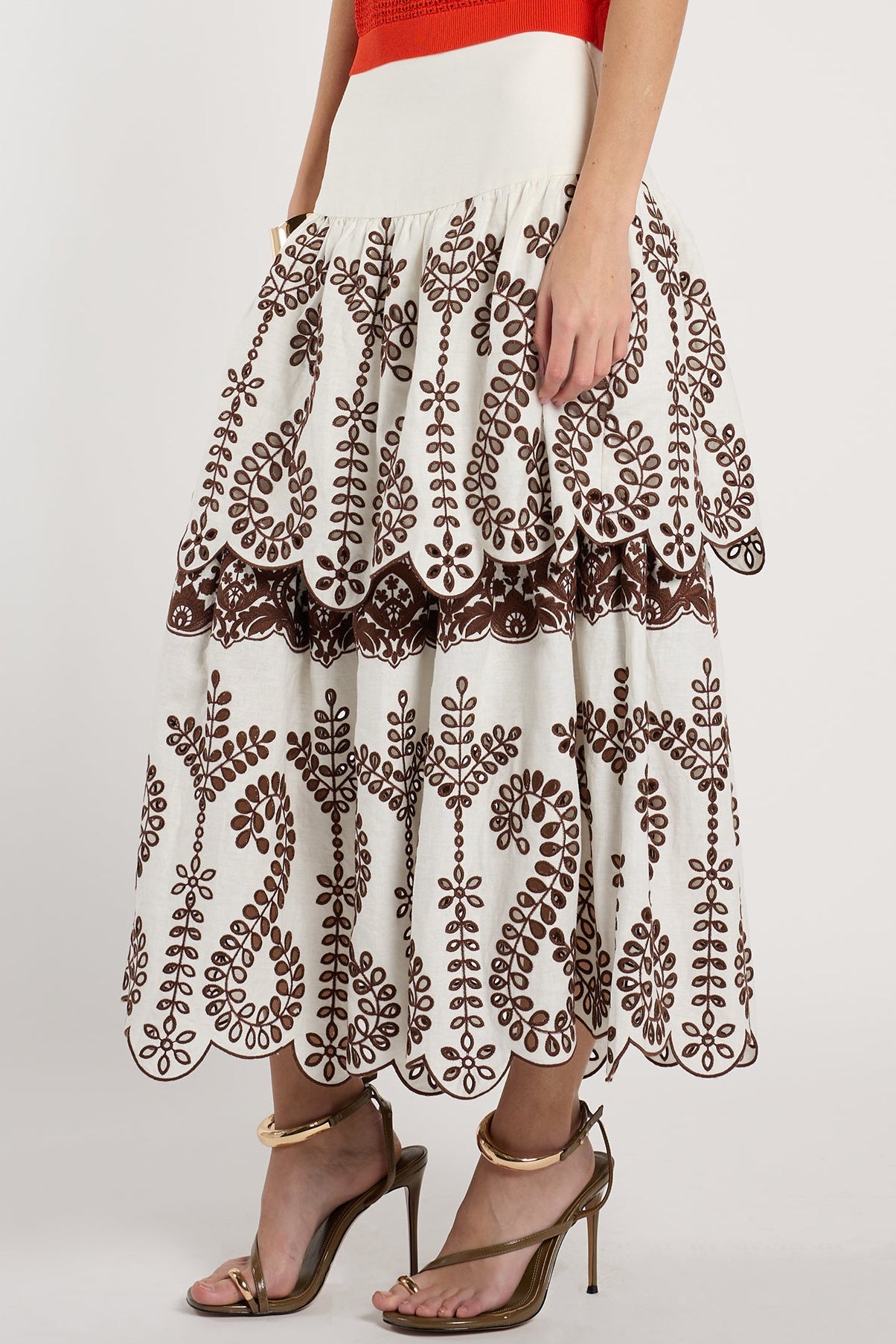 Finn Skirt - Chocolate Embroidery