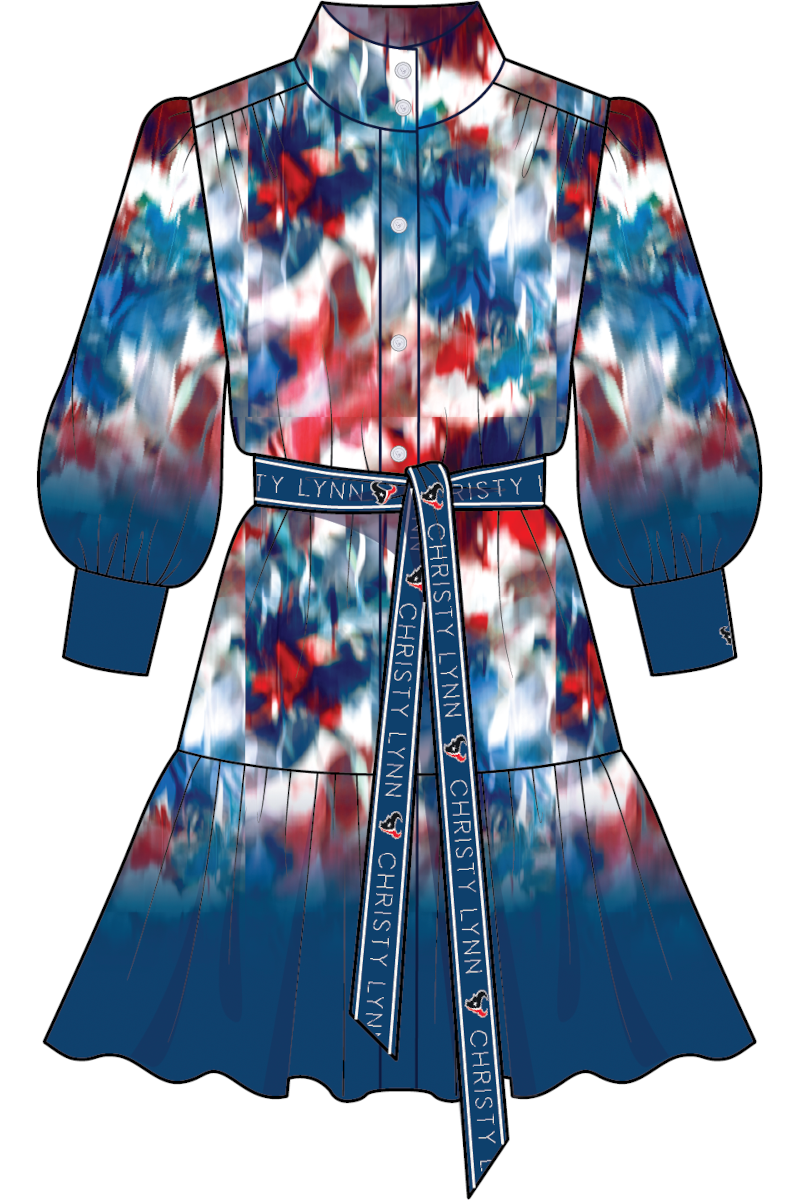 Texans Emi Dress - Texan Sky