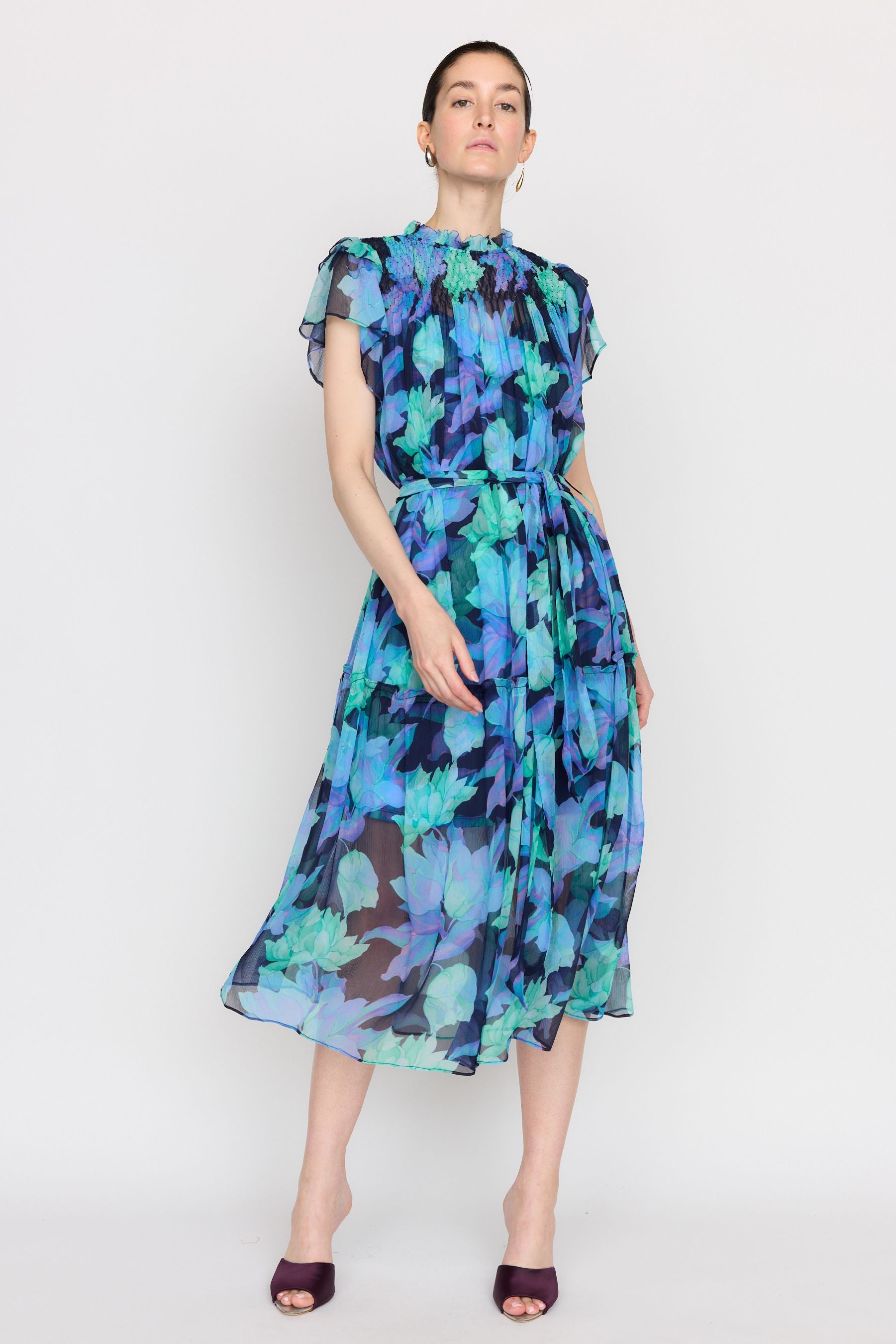 Vera Dress - Midnight Waterlily