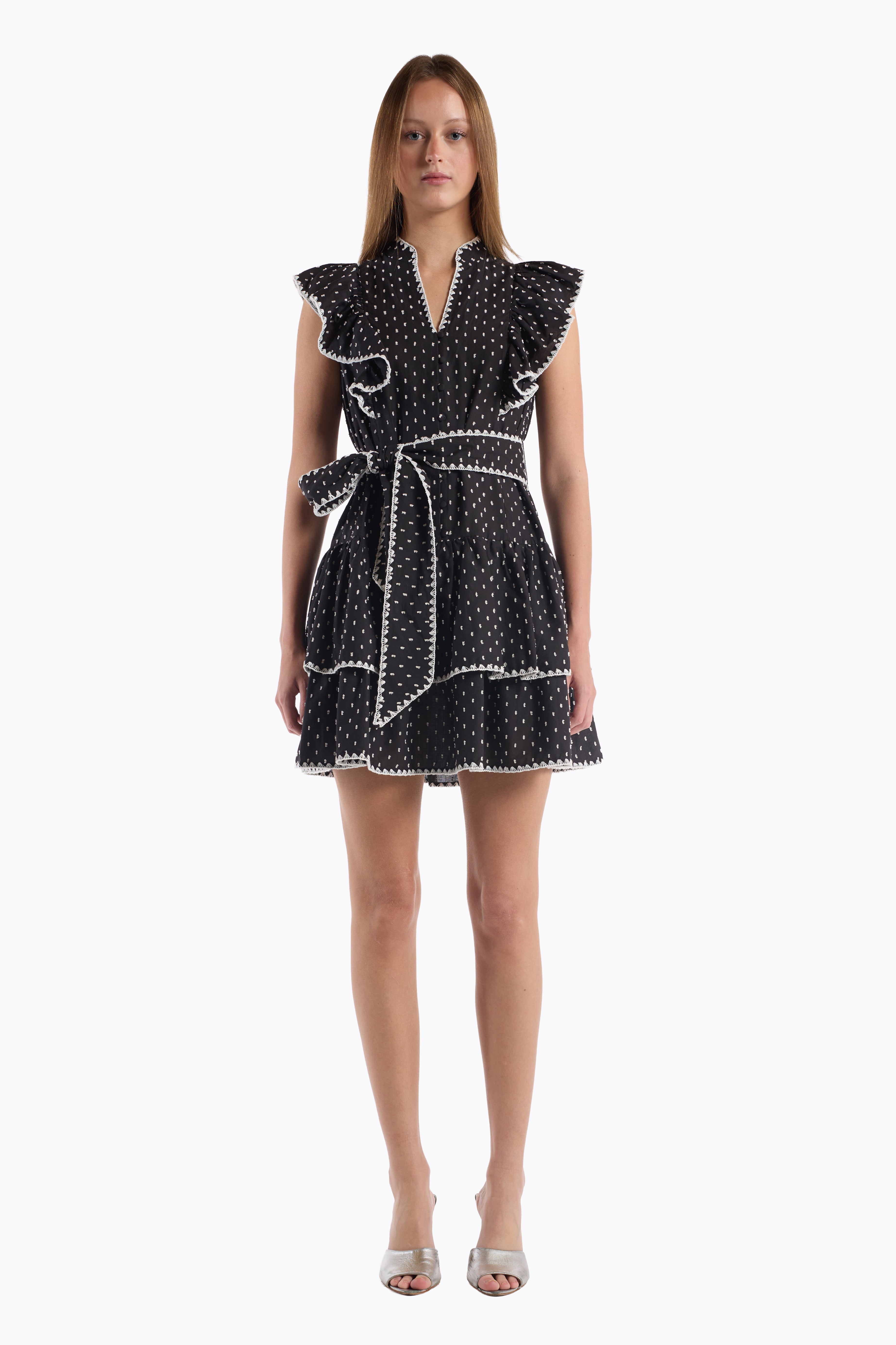 Uma Dress - Black White Dot