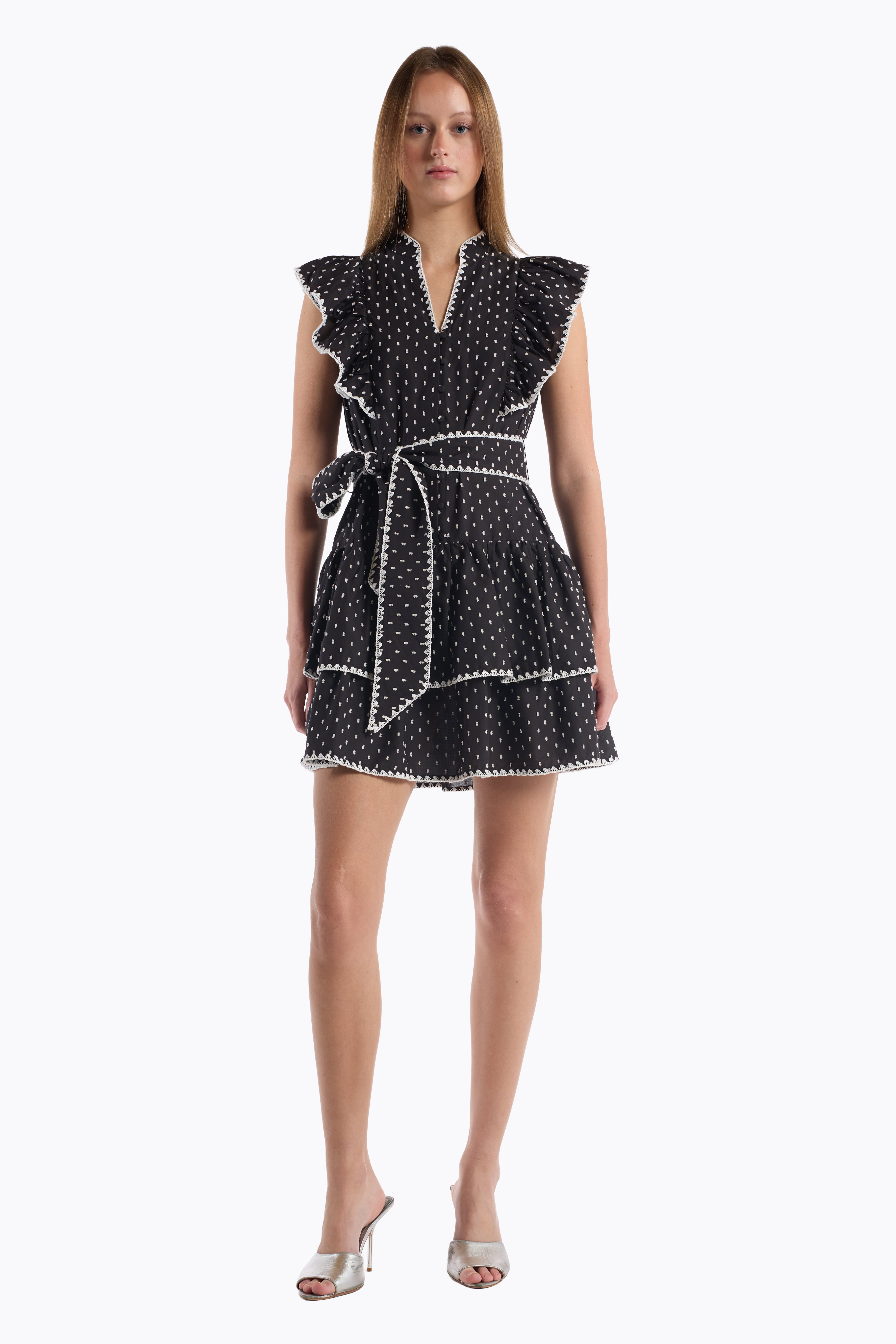 Uma Dress - Black White Dot