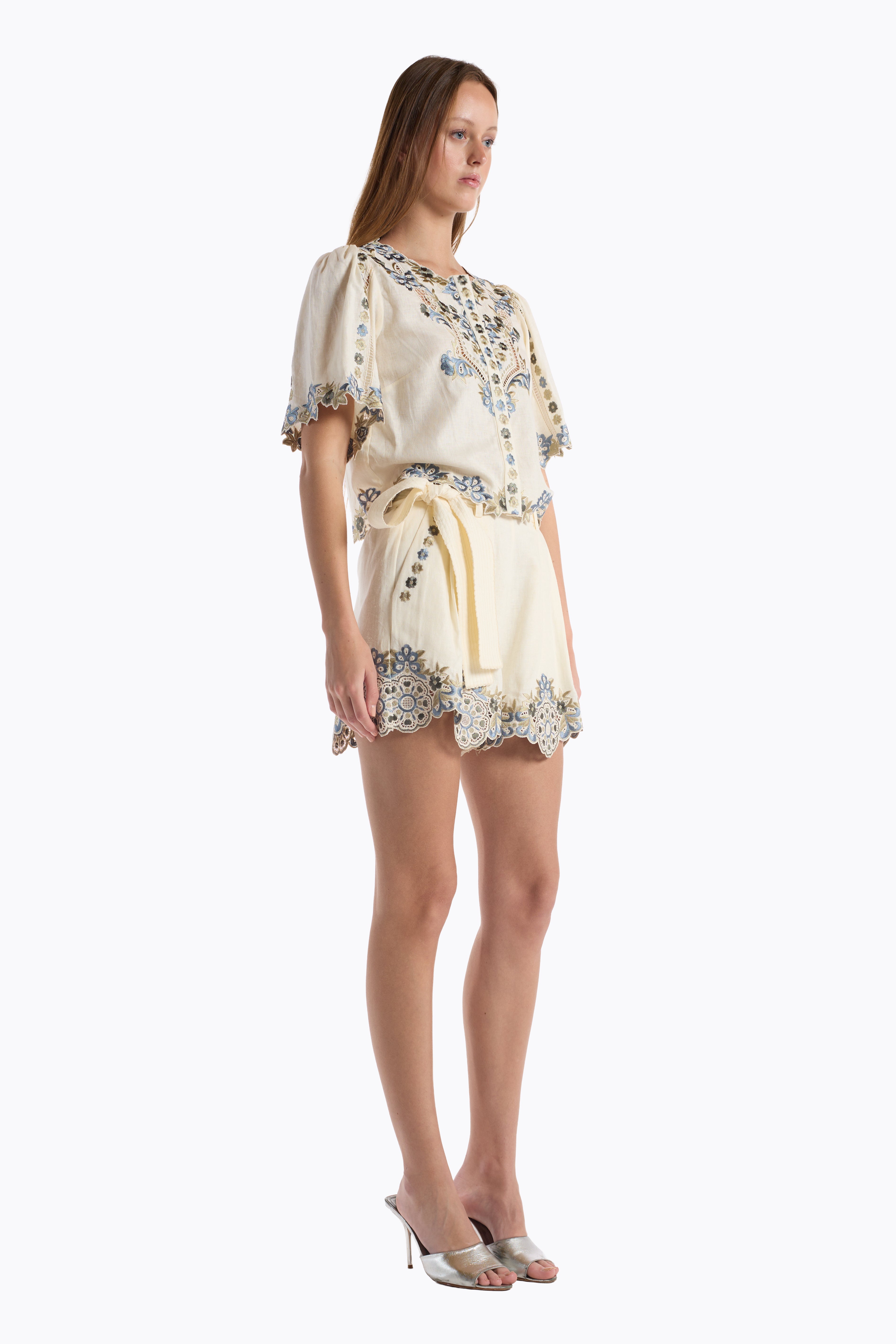 Charlize Short - Ivory Ginkgo