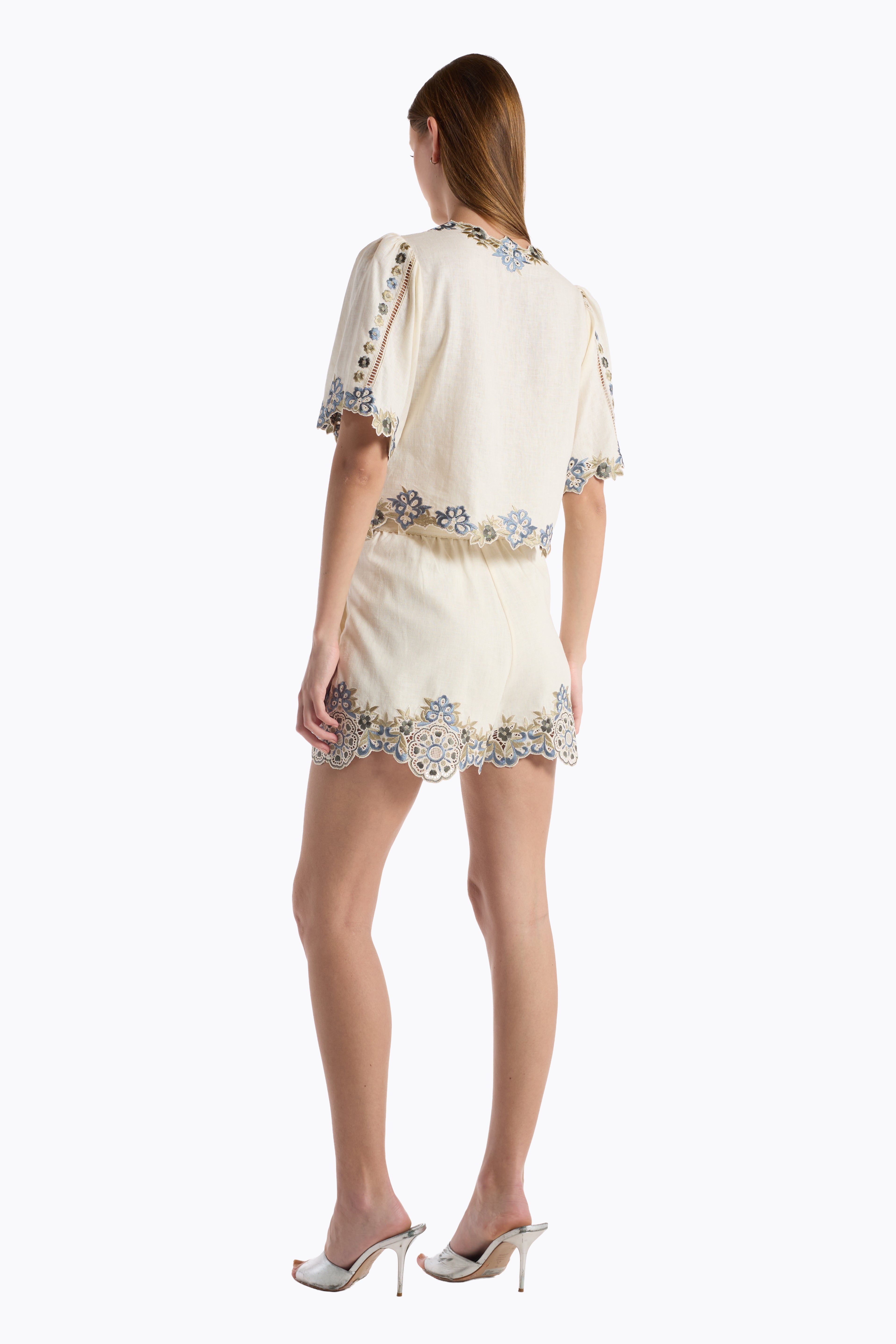 Charlize Short - Ivory Ginkgo
