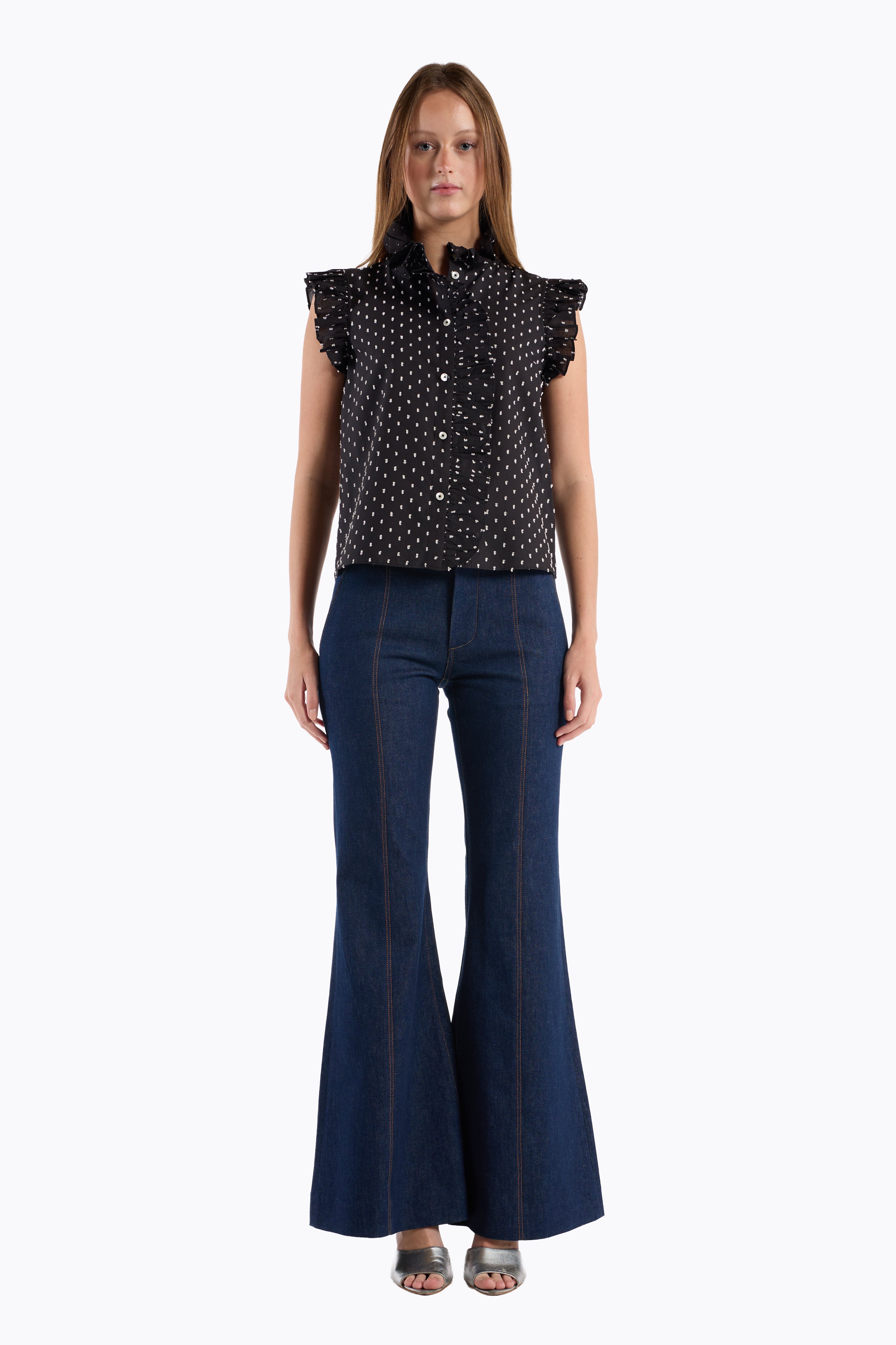 Marfa Top - Black White Dot