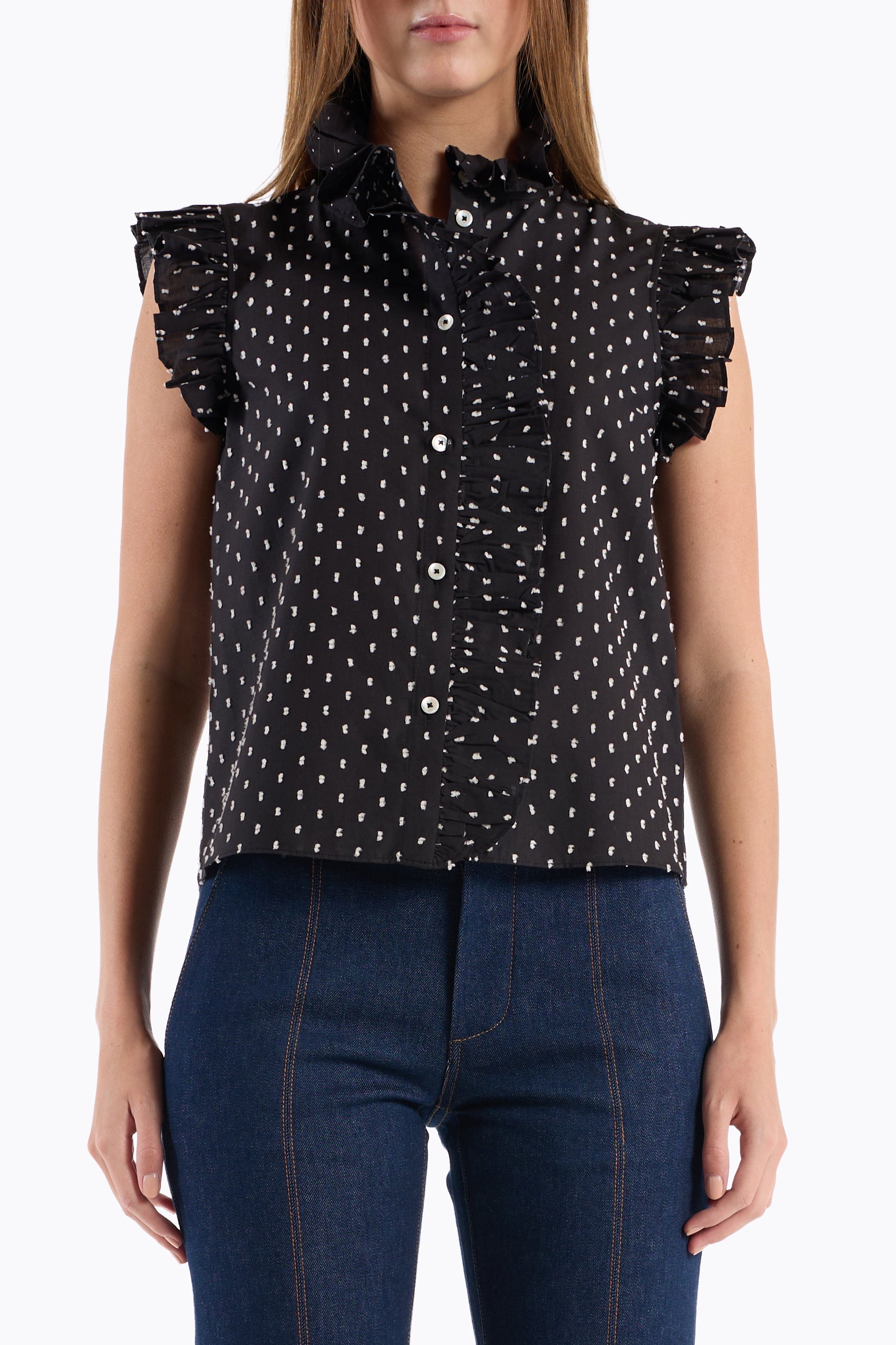 Marfa Top - Black White Dot