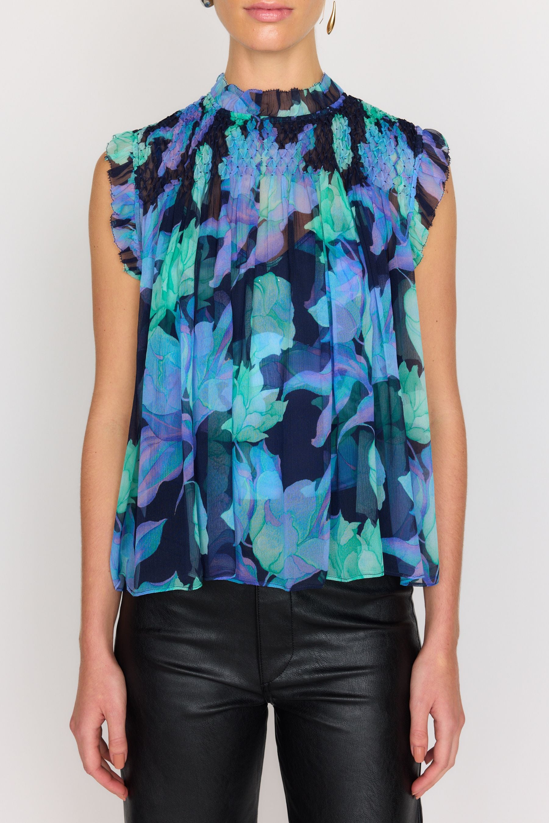 Odette Top - Midnight Waterlily