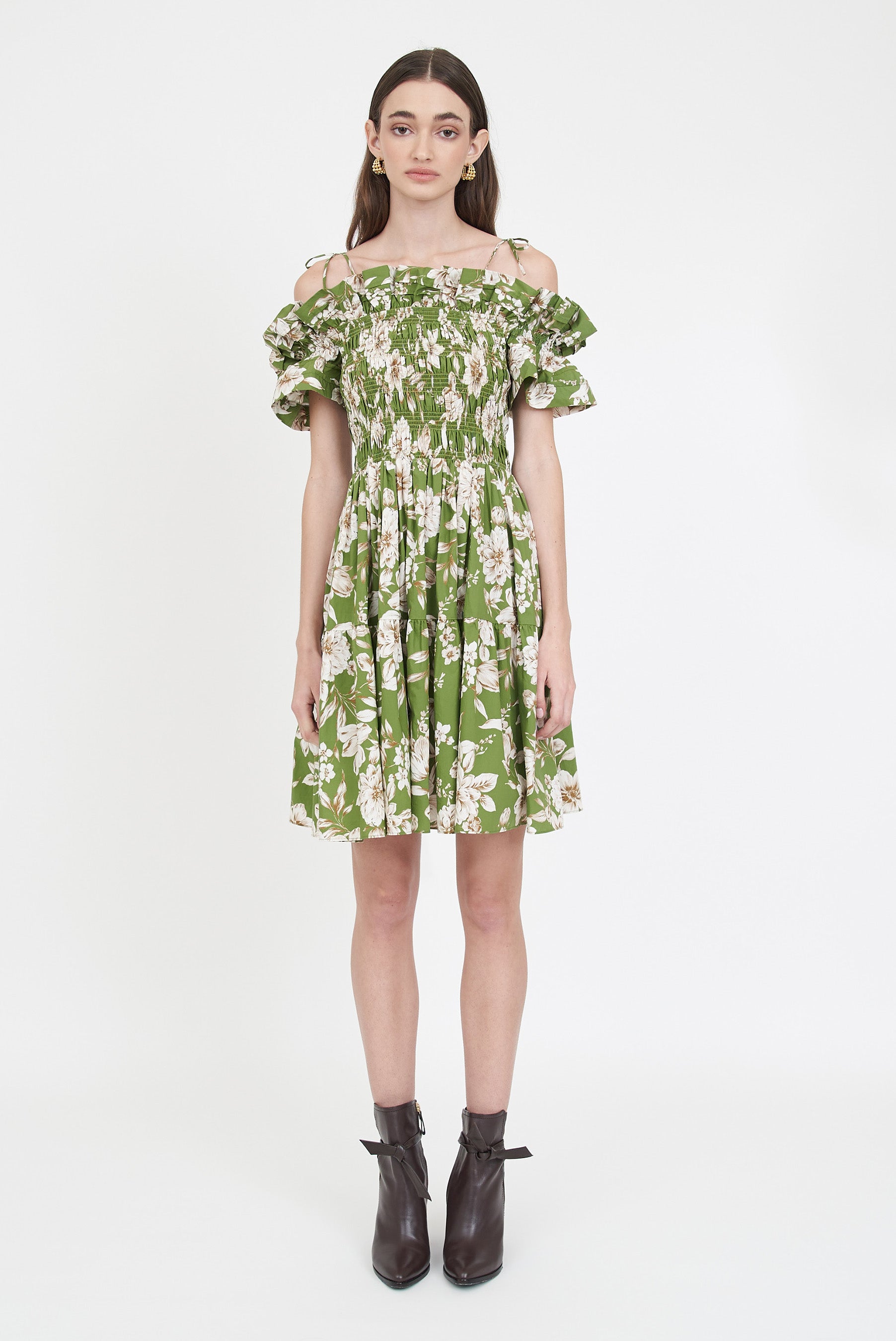 Carlotta Dress - Green Magnolia
