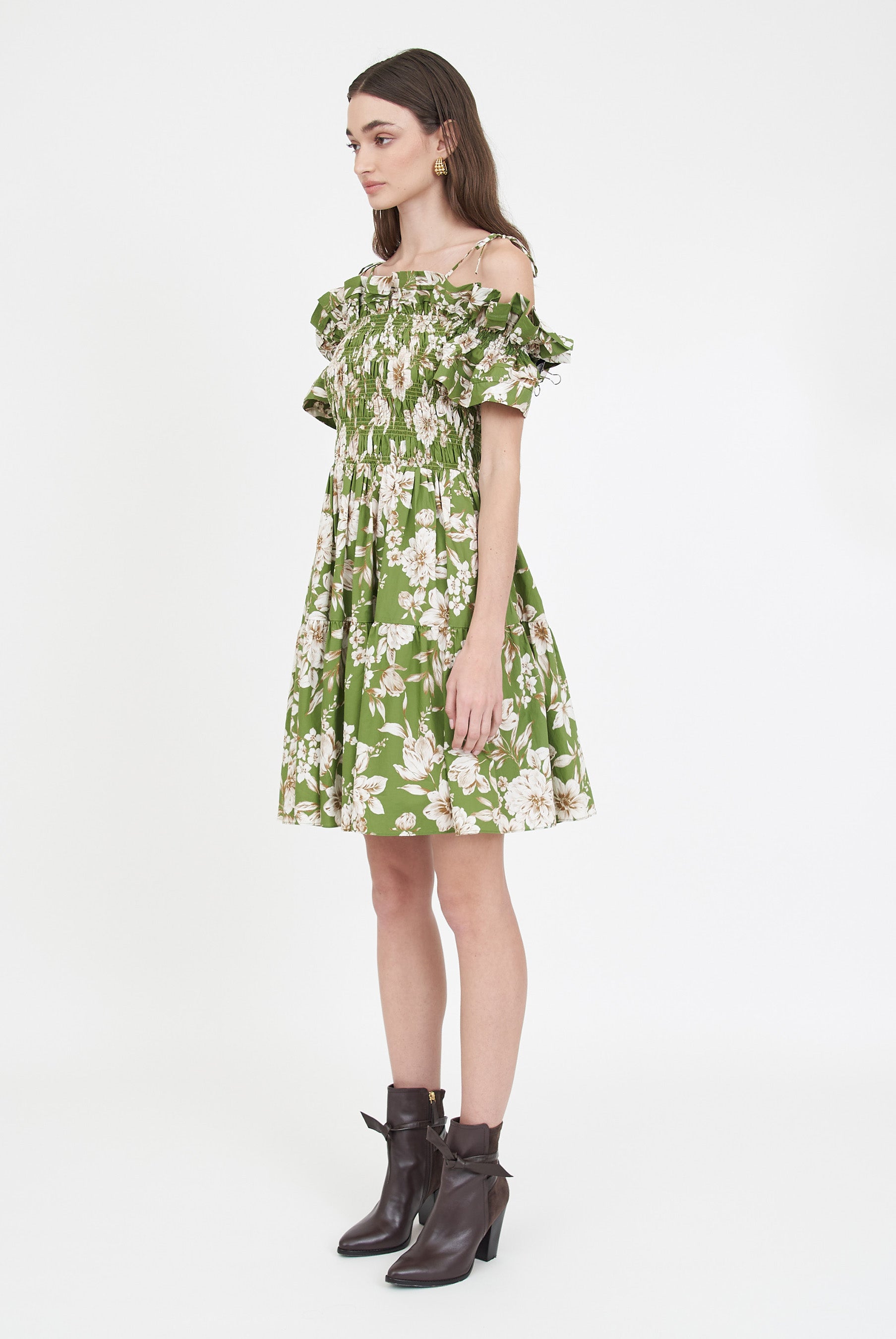 Carlotta Dress - Green Magnolia