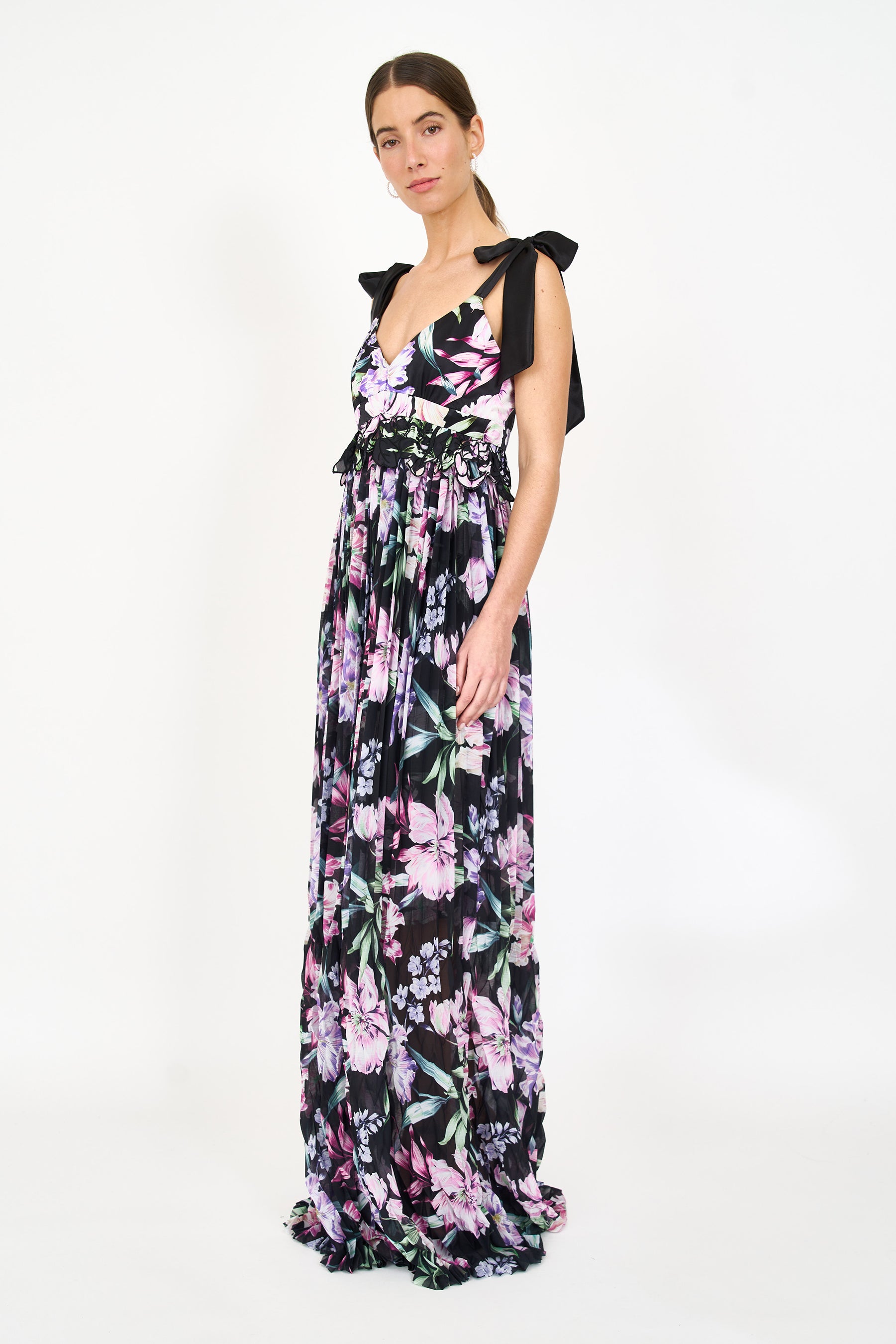 Genevieve Dress - Ebony Garden