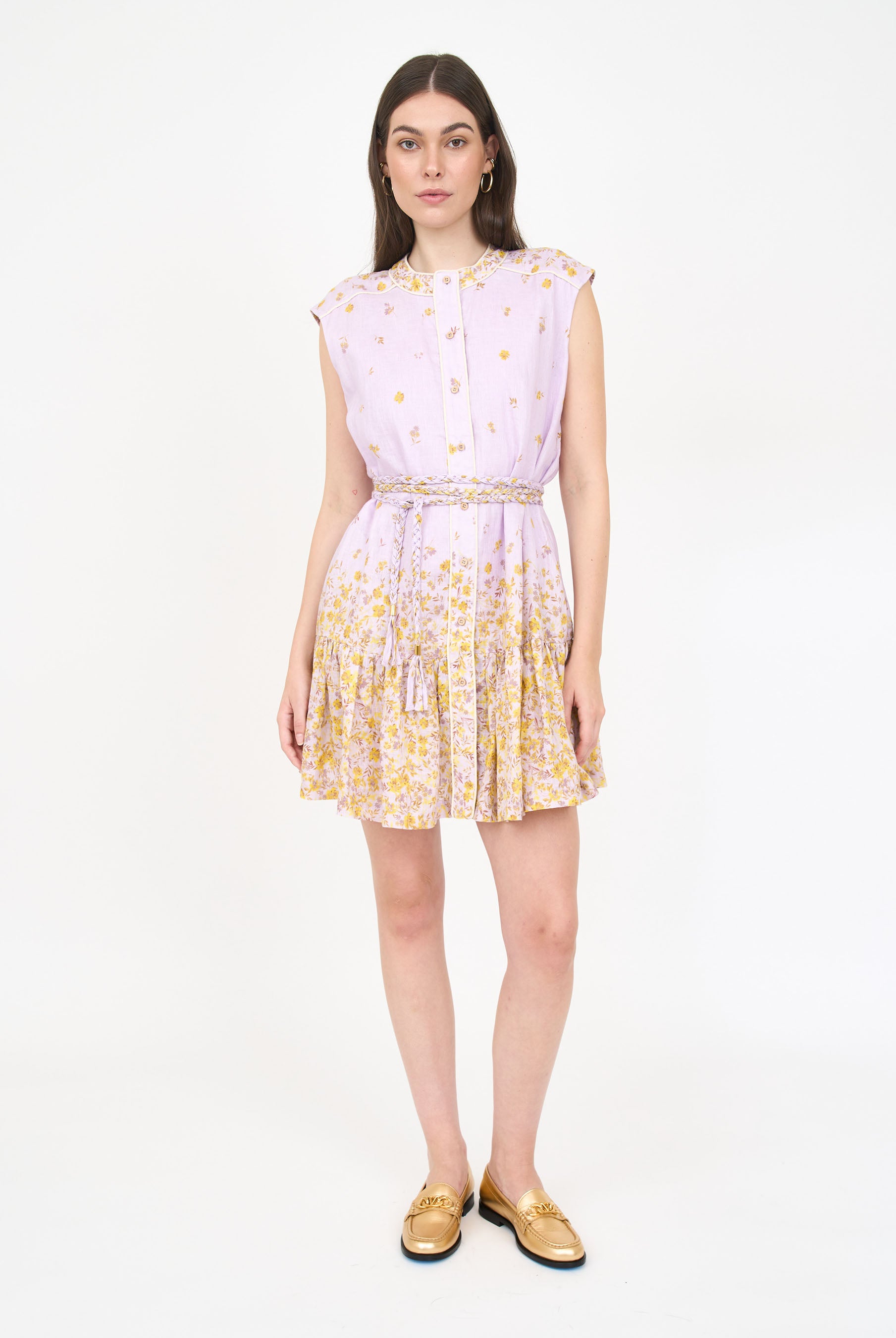 Lucie Dress - Falling Floral Mauve