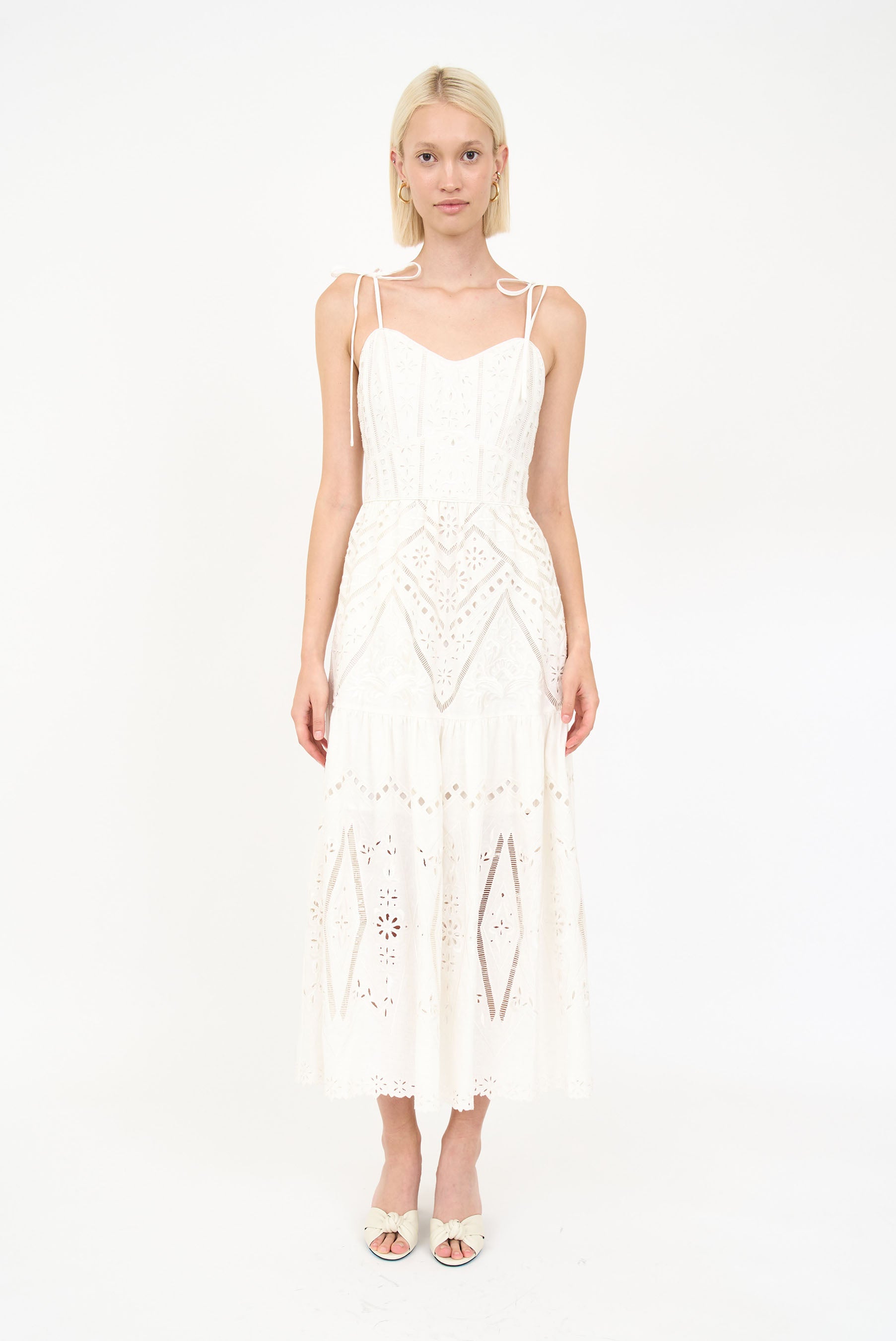 Samantha Dress - Blanc Embroidery
