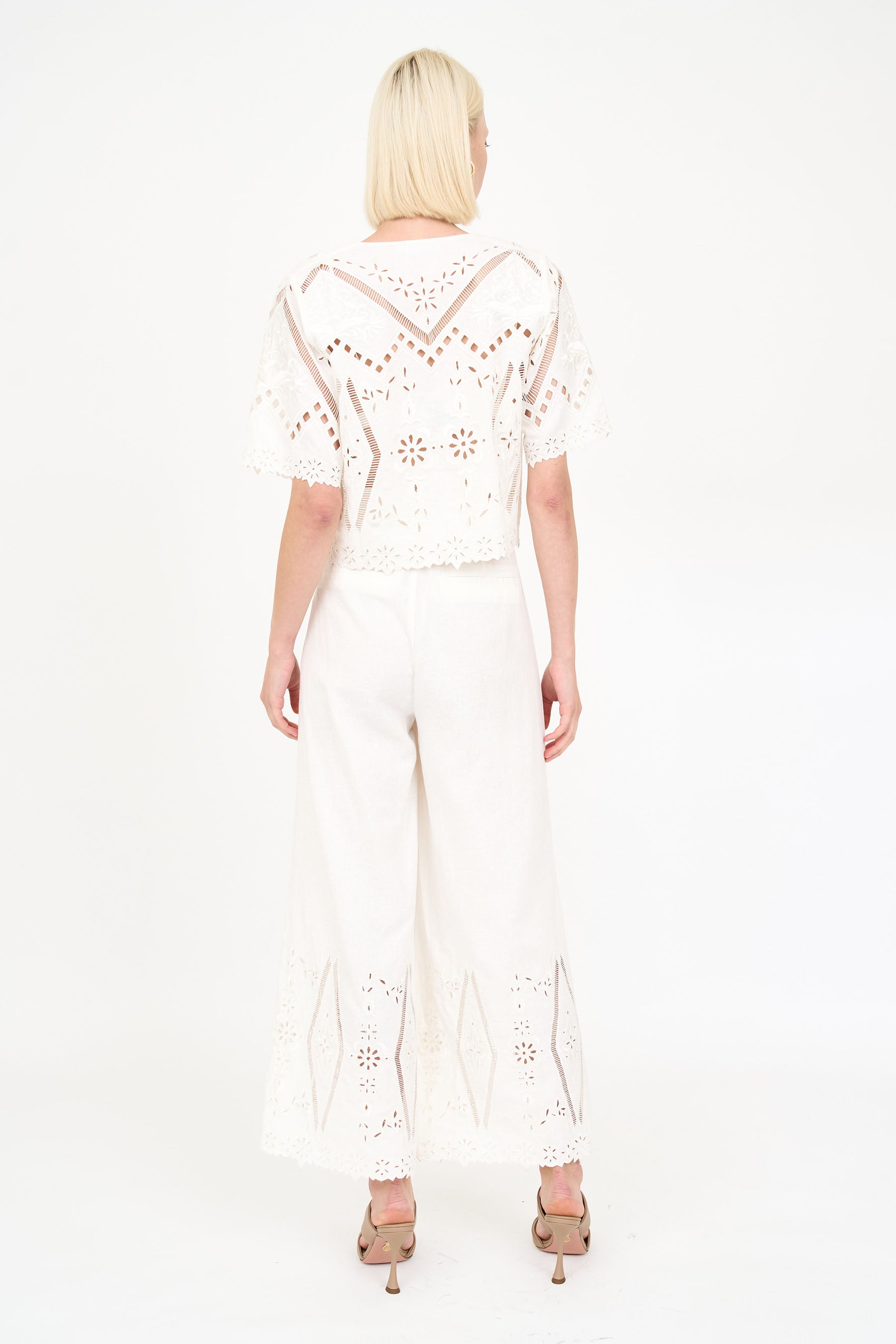 Dylan Pant - Blanc Embroidery