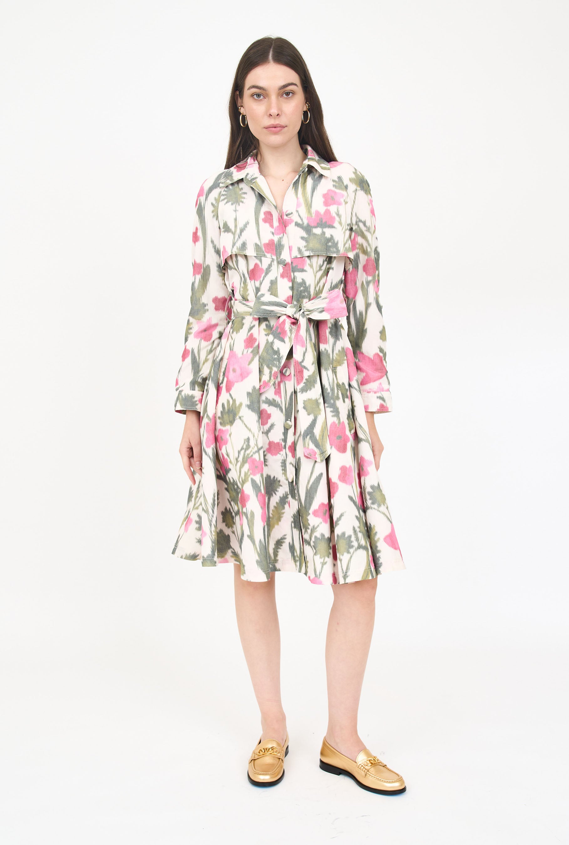 Henry Trench Coat - Pink Floral Taffeta