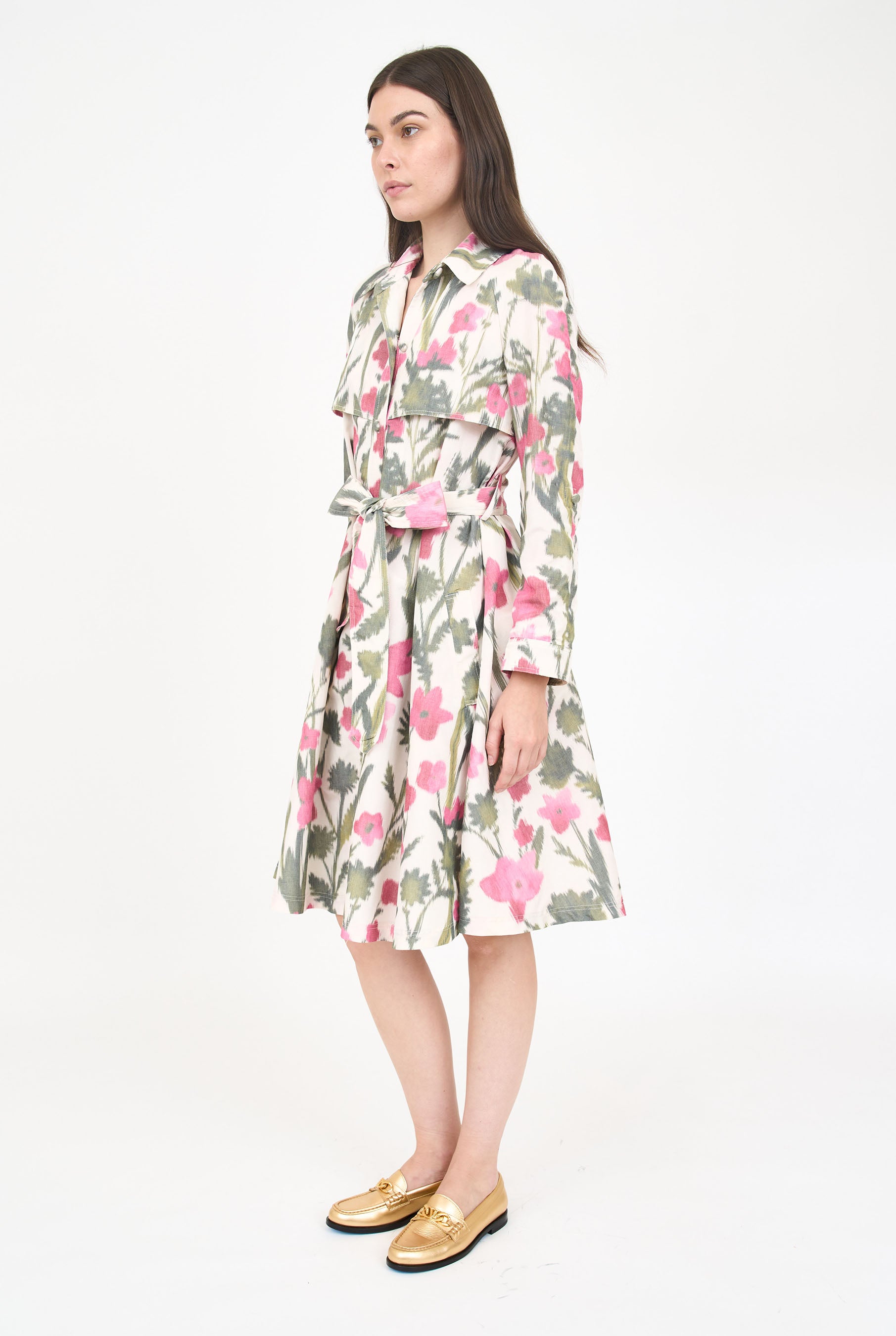 Henry Trench Coat - Pink Floral Taffeta