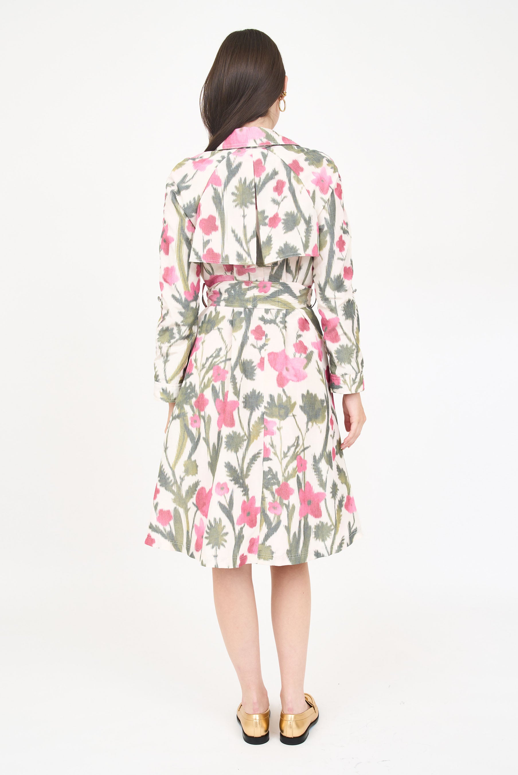 Henry Trench Coat - Pink Floral Taffeta