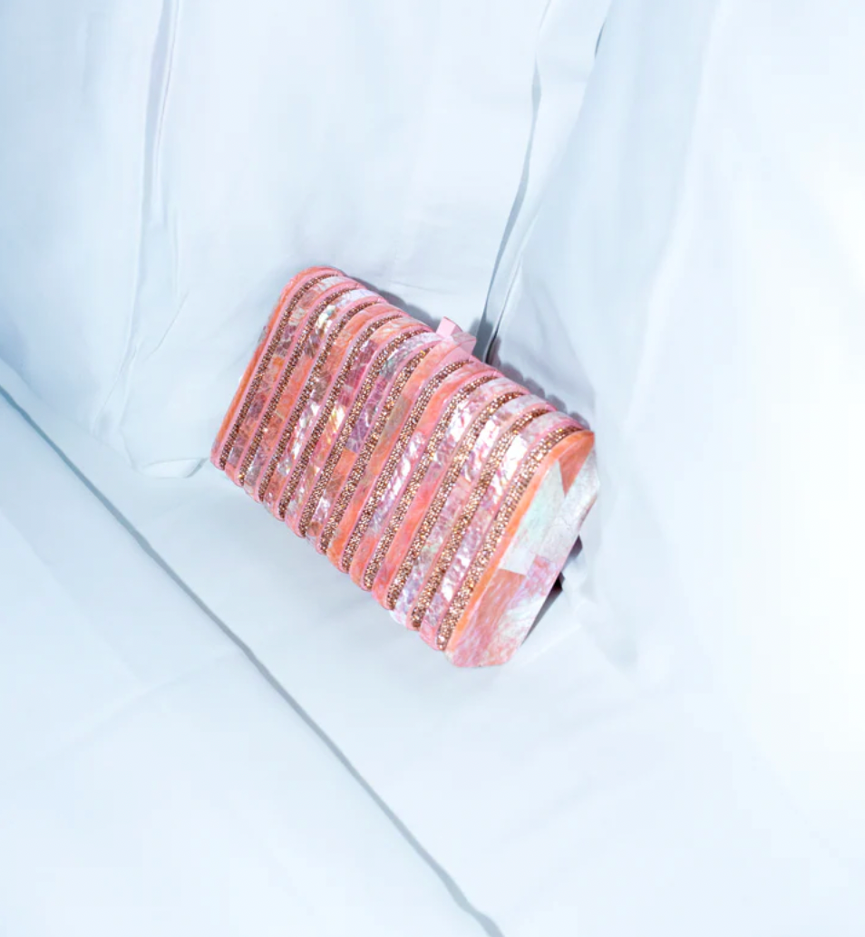 Rodeo Clutch- Blush Mother of Pearl